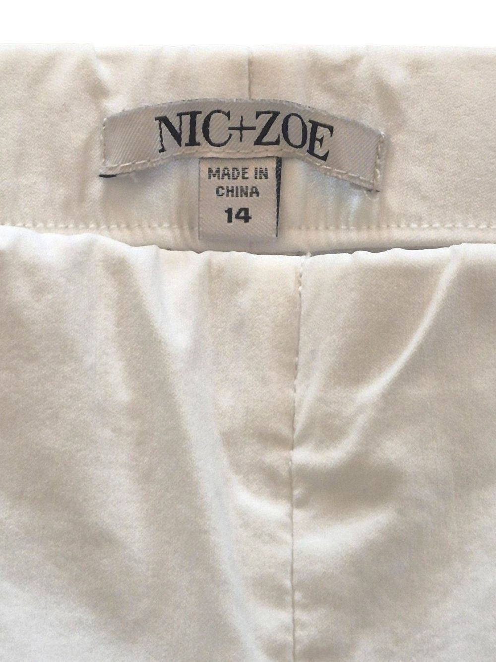 NIC+ZOE White Wide Leg Crop Pants 14 Pull On CoastalChic Resort City Beach Artsy - Picture 7 of 8